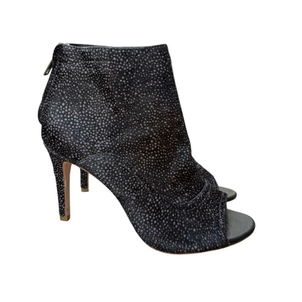 Joie Edison Peep Toe Bootie cow hair leather size 38.5/8.5US